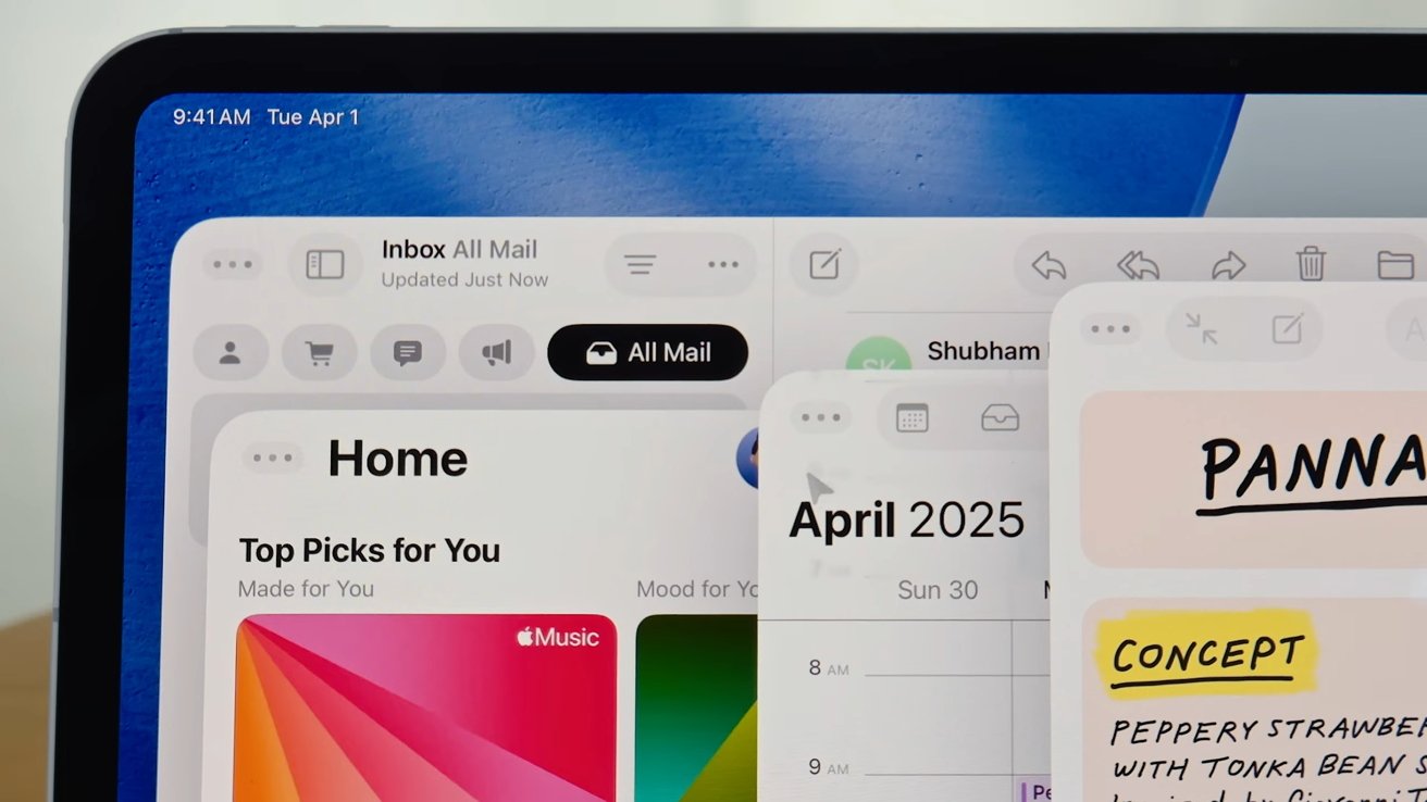 iPadOS 26多任务处理更像Mac,有菜单栏、更好的指针等等