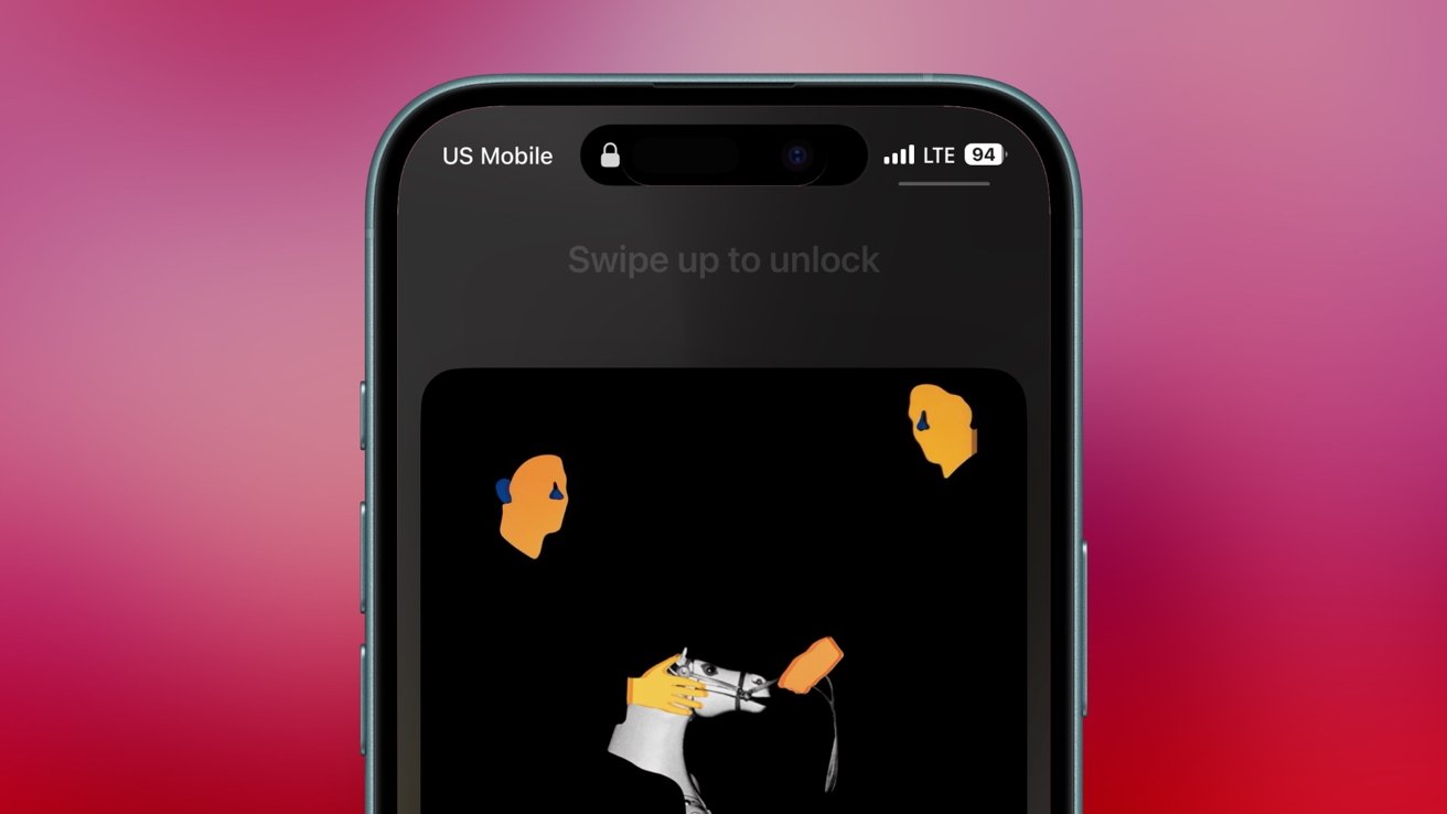 苹果音乐的iOS 26版本更新在iPhone锁屏上带来了运动、色彩和深度效果。