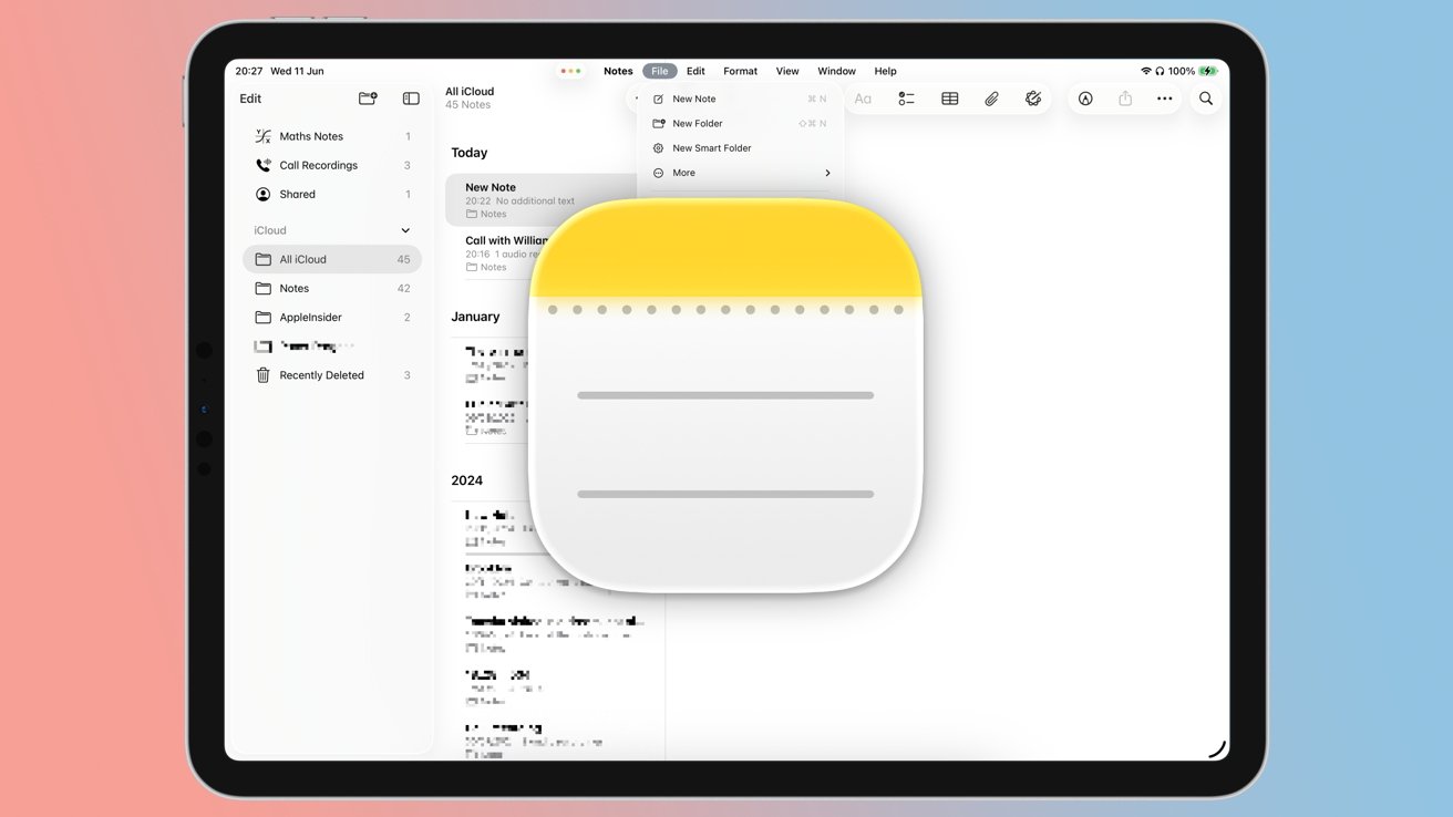 Markdown和菜单栏:苹果Notes在iPadOS 26版本中已达到成熟状态