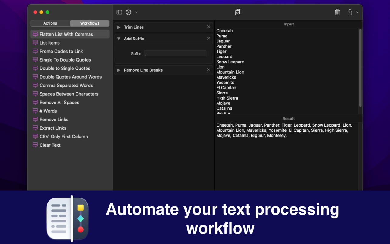 Text Workflow 2.5